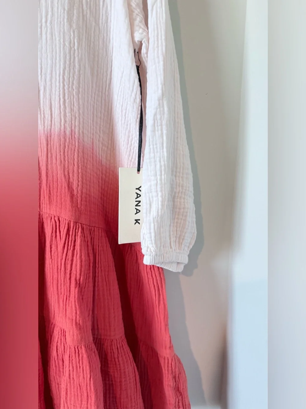 NWT YANA K DRESS COTTON OMBRÉ COLOR VACATION TRAVEL CASUAL WOMEN L COMFORT
